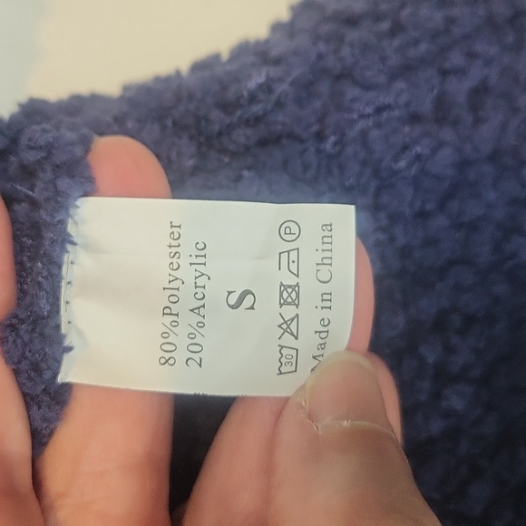 MEROKEETY Blue Long Sleeve Chunky Knit Open Front Cardigan with Large Pockets - Picture 7 of 9